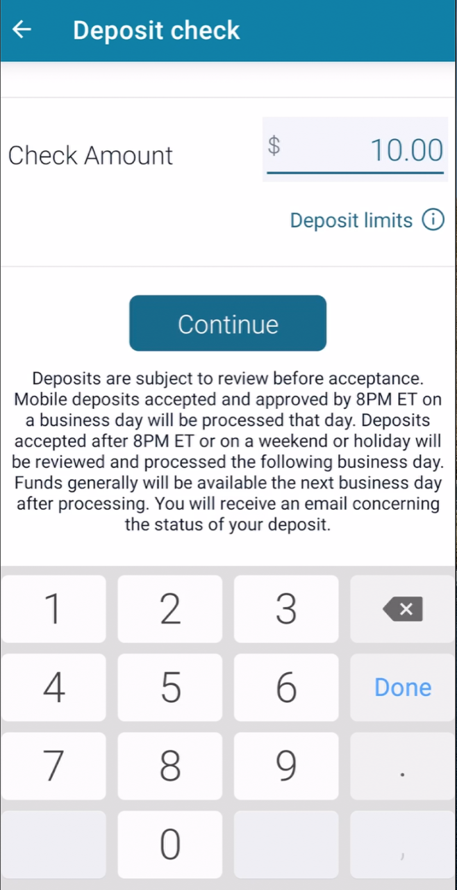 Mobile Deposit: Screenshot 4